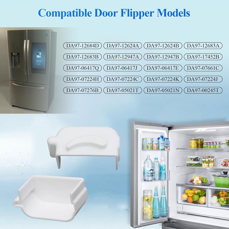 WFCYX Refrigerator Door Flipper (Mullion) Repair Topper, Fit for Samsung Refrigerator RF28HDEDBSR, RF28HDWDBSR, RF31FMESBSR/AA, Compatible with Door Flipper DA97-12684D, DA97-12624A, DA97-12624B, 1 Pc White - Image 4